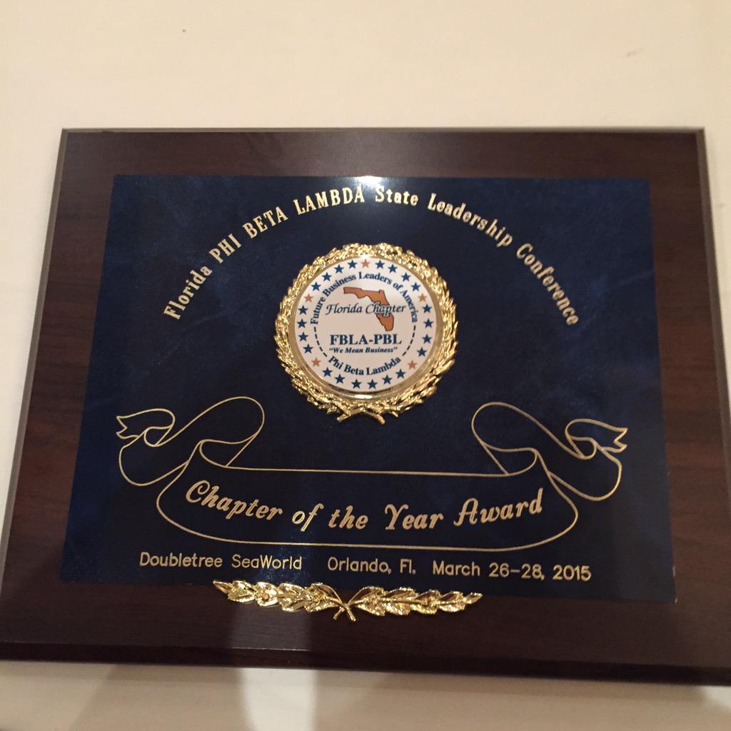 FSUFBLAPBL's tweet photo. For a 3rd year in a row! @FloridaFBLA_PBL #ChapterOfTheYear ! #ProfessioNoles #SLC15 #FLPBL http://t.co/wEJxrbGtLy