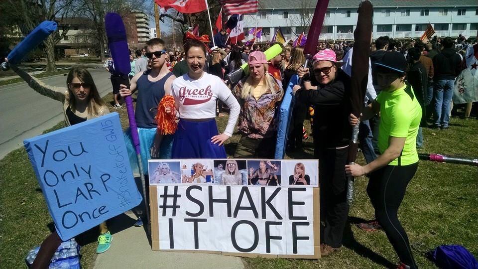 acshaugen's tweet photo. So I never thought I would LARP but... #ISUGreekWeek #ShakeItOff http://t.co/S88hMnC5VZ