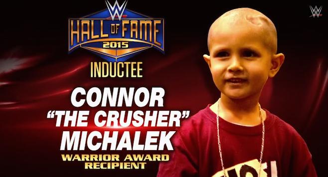 WrestleMania's tweet image. In honor of #WWEHOF #WarriorAward recipient #ConnorTheCrusher, you can donate to @ConnorsCure: wwe.me/KVyyd