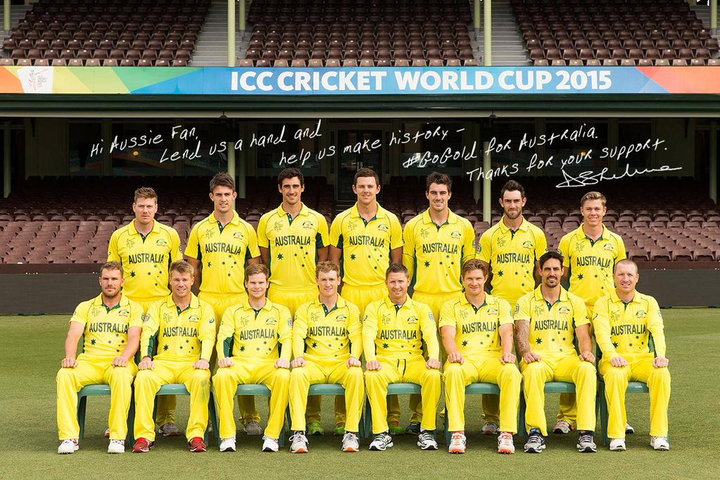 cricketcomau's tweet image. It's almost time... Retweet this to get your personalised #AUS team photo signed by @darren_lehmann! #GoGold!
