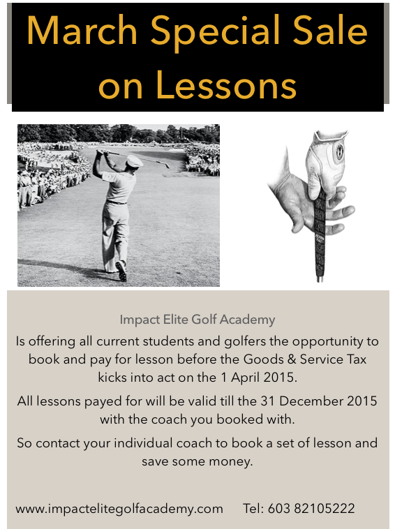 ImpactEliteGolf's tweet photo. Save GST on Golf Lessons pre-GST offer! http://t.co/f43JaQBUvo