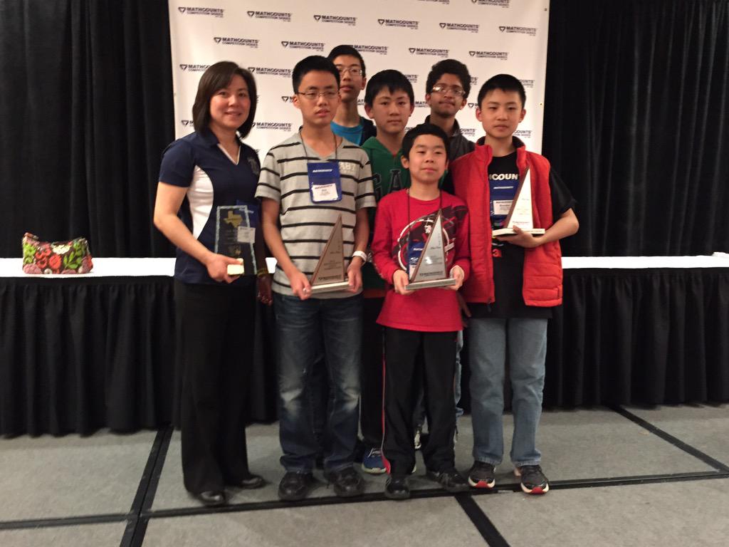 RiceMSLiu's tweet photo. Rice MATHCOUNTS team placed 3rd at the state competition today! http://t.co/zIxgCX4IyH
