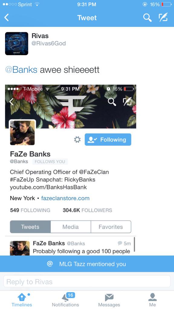 Banks tweet picture