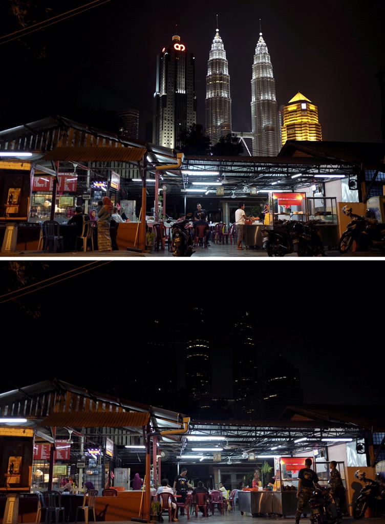 MyMalaysia_'s tweet image. Disappeared: Kuala Lumpur landmark, KLCC went dark for an hour in support of Earth Hour. #EarthHour2015