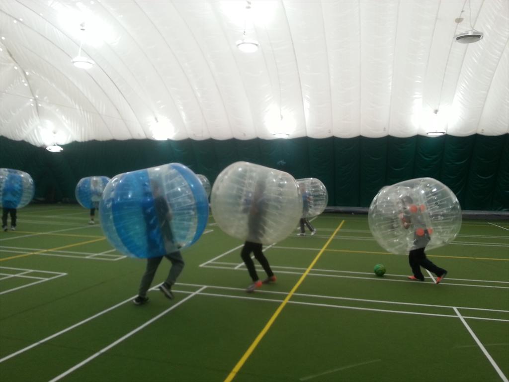Zorb football at Camden Dome...