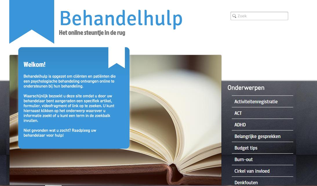 Vernieuwde website bedoeld om cliënten die een psychologische behandeling ontvangen, online te ondersteunen