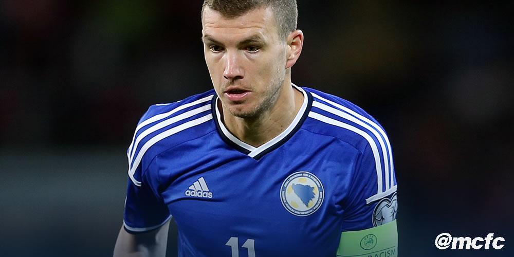 ManCity's tweet photo. Congrats to @EdDzeko on the hat trick last night!

41 goals in 70 games for Bosnia-Herzegovina. #mcfc http://t.co/YBFj8xJc8N