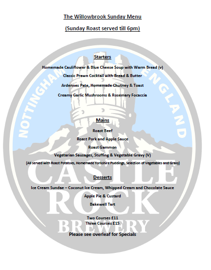 WillowbrookCRB's tweet photo. Sunday Menu #NG4 #WeLoveSundays http://t.co/xVSYnKx8PA