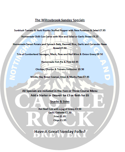 WillowbrookCRB's tweet photo. Sunday Menu #NG4 #WeLoveSundays http://t.co/xVSYnKx8PA