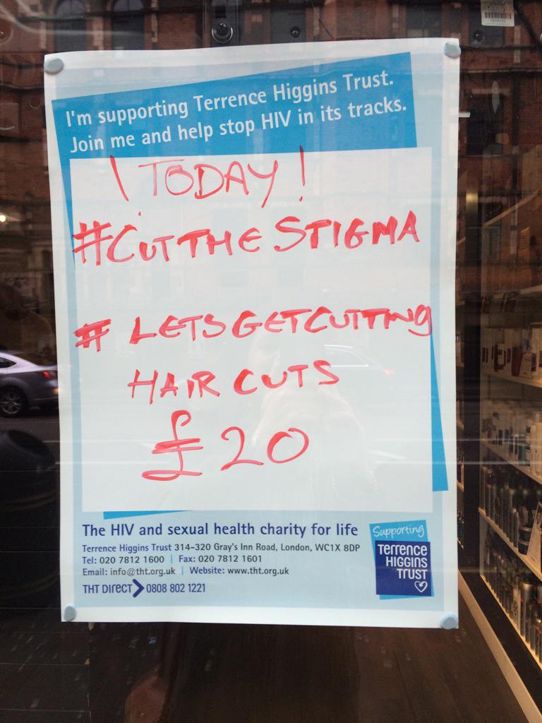 THTchampions's tweet photo. Lots of amazing cuts happening @CuttheStigma. Pop along before 6pm &amp; look fab for a minimum donation of just £20! http://t.co/cdN65UNKYp