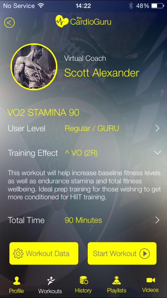 ScottAlexander_'s tweet photo. My 90min stamina workout is on the #CardioGuruApp This type of workout is to be performed every 7/10 days 2 help VO2R http://t.co/6EkJsKbAKG