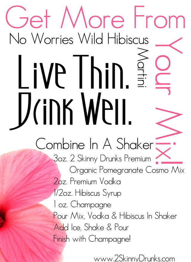 2SkinnyDrunks's tweet photo. Check out this great recipe from yesterday's event with @NoWorriesSalon where we mixed up a Wild Hibiscus Martini! http://t.co/2C3F4OKv66