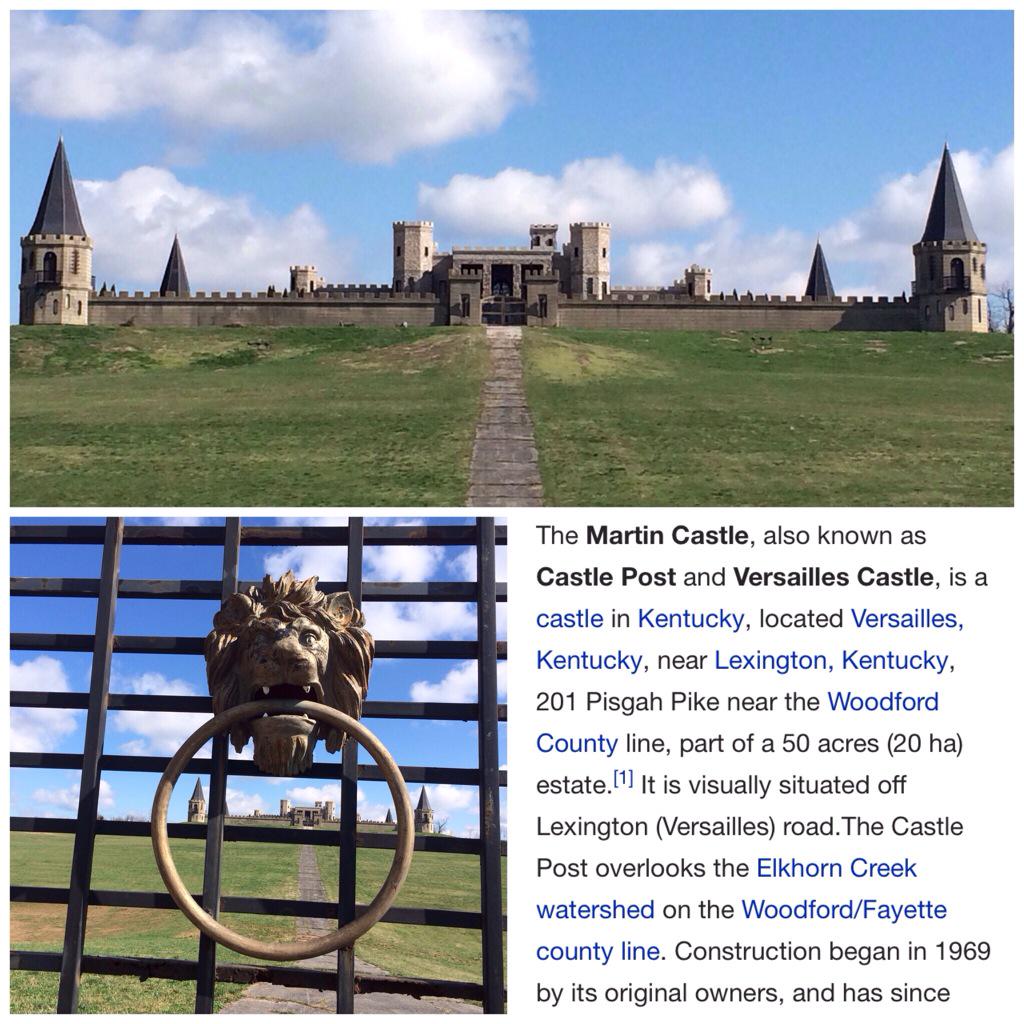 tcvmidway's tweet photo. Yesterday's route to work. #mydrivetowork #explorekentucky #kentucky #meetmeinmidway #versailles #castle #castlepost http://t.co/JkTmUIKT9k