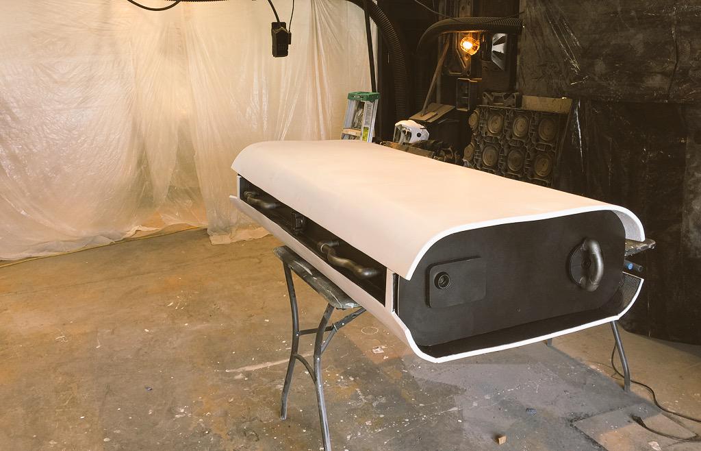 hellcrawler's tweet image. A cryochamber we built for our #SciFi #shortfilm. Made from a pallet we found in the trash, PVC and styro spray