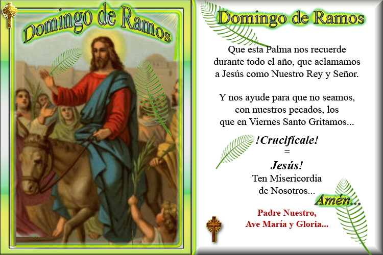~Oración del Domingo de Ramos misericordiasinfin.blogspot.com