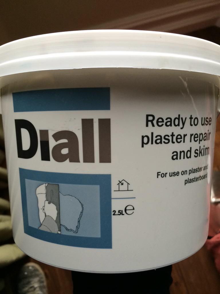 PrGrPa's tweet image. I wish I'd just mixed up some plaster. This stuff is awful. Slow drying. Sloppy. Sticky. Never again. #diyhell