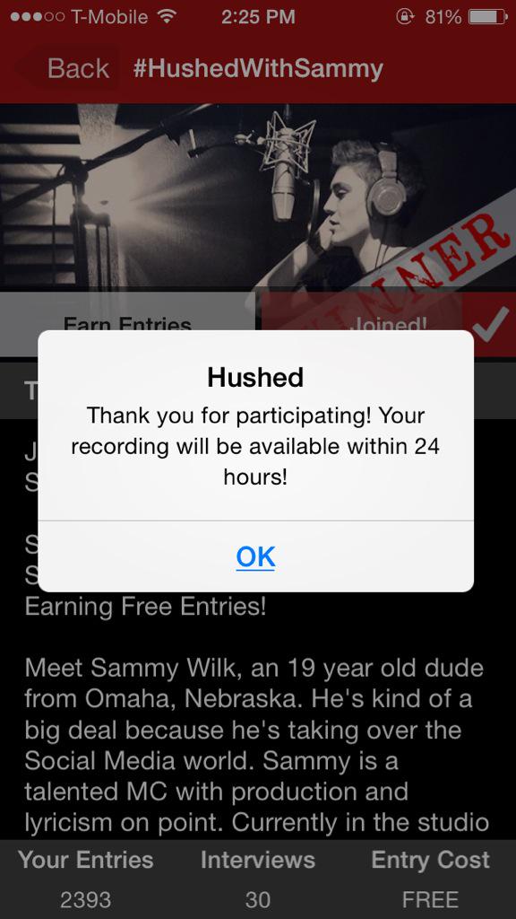 sexualwilkoo's tweet photo. #hushedwithsammy FUKIN shit I can't stop shaking http://t.co/oZQHdEMMqS