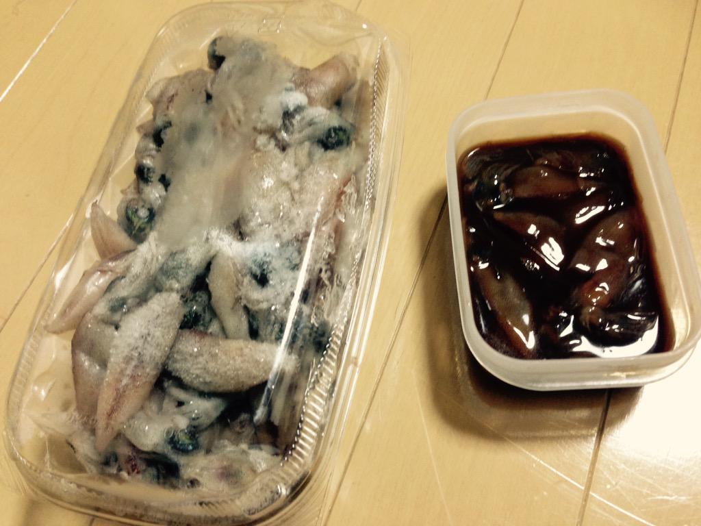 iyashinosuke's tweet photo. キタ*･゜ﾟ･'(*ﾟ▽ﾟ*)'･*:生ホタルいか様。
つきましては暫く自宅「沖漬け」工場になります。 http://t.co/RGy5RrDCfO