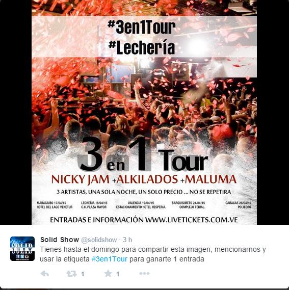 ZildySosa's tweet photo. @solidshow #3en1Tour #AbrilDeMovidUrbana #Lecheria  #SeParteDeLaHistoria @Alkilados @MalumaColombia y @NickyJamPr ♥ http://t.co/sKBLFrcZO2