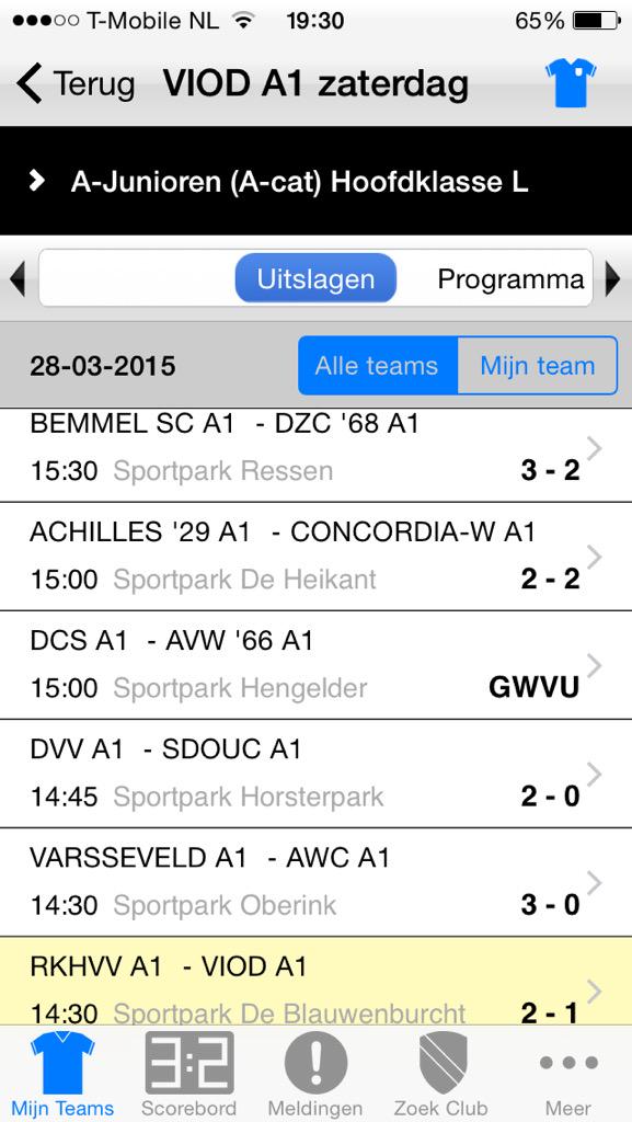 Viod_A1's tweet photo. Uitslagen / stand na speelronde 18. http://t.co/aKH99WrN5Q