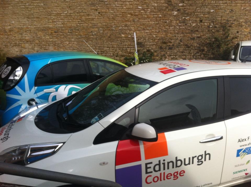 carannaden's tweet photo. #Edinburgh #Uni visit the #EVolutionShow today @ZeroCarbonWorld @ZeroNetOfficial in their #EV #leaf http://t.co/zdurl2Iw64