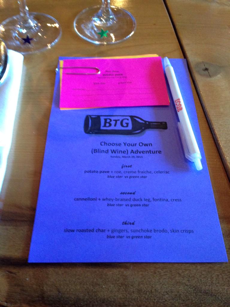 foodfriendsnfun's tweet photo. Ready to choose my own adventure @BTGWineBoston http://t.co/7YoHexCXh5