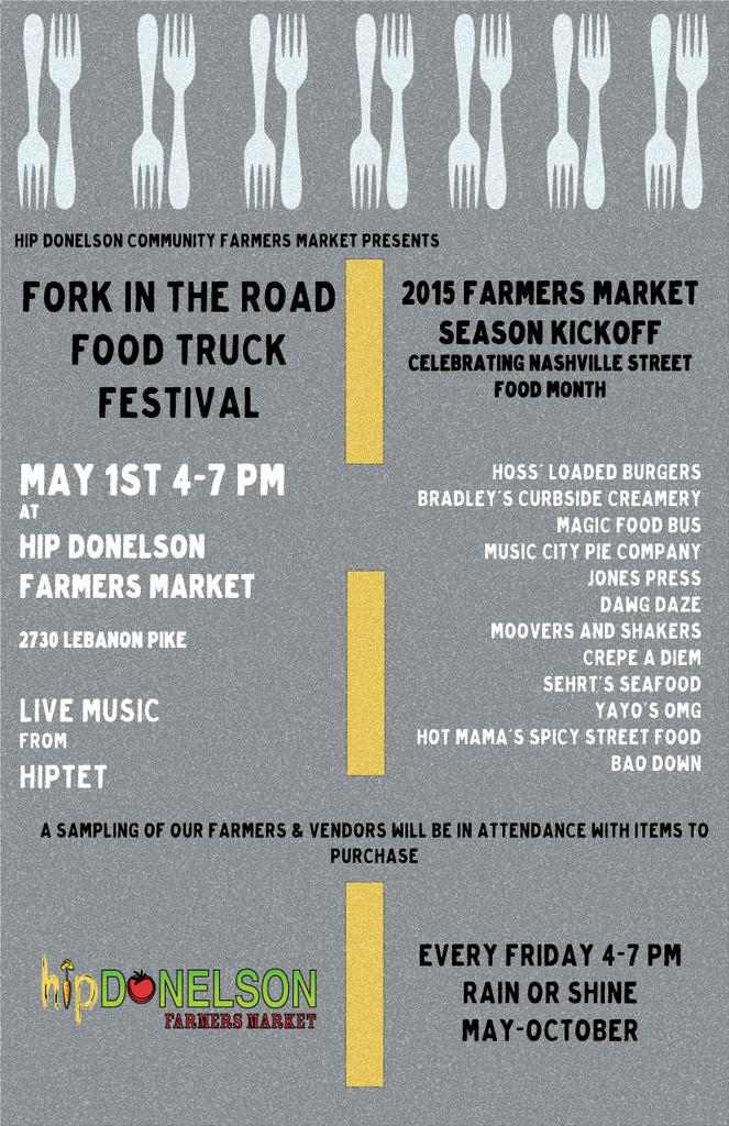 hipdonelsonfm's tweet photo. May is Nashville Street Food month, help us celebrate the deliciousness at our Fork In The Road Food Truck Festival! http://t.co/ViVHhn6Kre