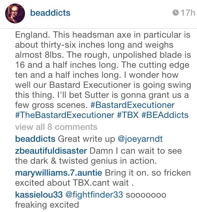 BEAddicts's tweet photo. #MedievalTools #TheExecutionersAxe by @desaevira 👏 @TheJonesLee #BastardExecutioner #TBX http://t.co/Rnm3DHaWjM