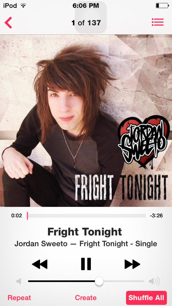 dreamerxhood's tweet photo. fellow sweetos, lets give @JordanSweeto some love and buy #FrightTonight on itunesππ http://t.co/4dPOBKtece
