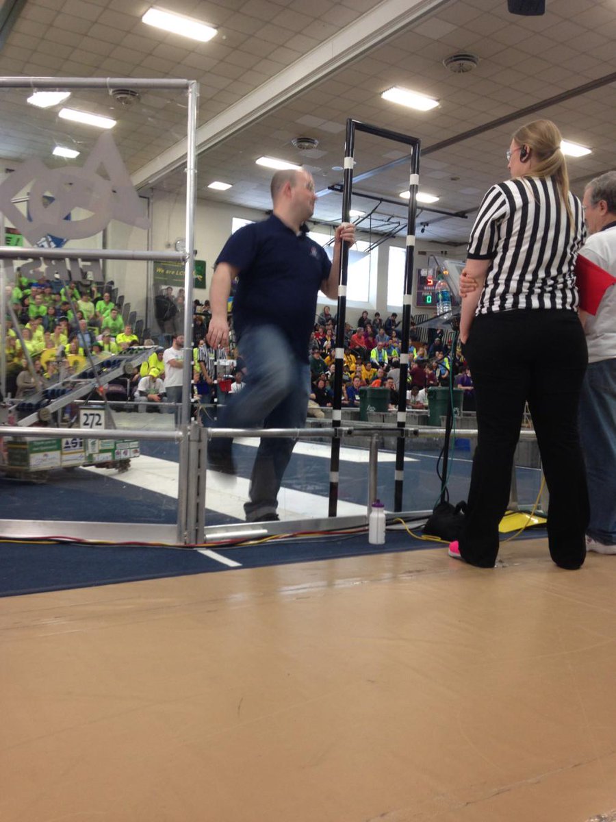 FRC708's tweet photo. Looks like our #dearFTA is going to trip over the field perimeter. #frcUD #omgrobots http://t.co/RwfpHY1JAp