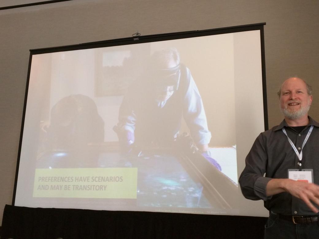 laroyo's tweet photo. @ddegler Emerging Tastes: Considering How Preferences Evolve #patch2015 #iui2015 very interesting insights!! http://t.co/4YyOGtGNZo