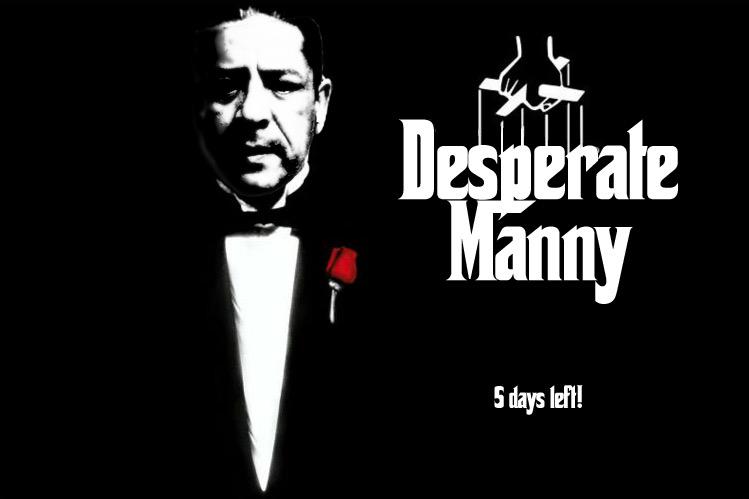 DesperateManny's tweet photo. 5 Days left to make an offer he can't refuse. #DesperateManny
#TheGodfather classic #movies
http://t.co/GjmbYpwKD4 http://t.co/hWjr4JQDVz
