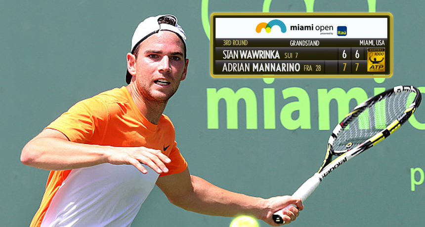 AdrianMannarino's tweet photo. Great victory. Thanks for the support ! #MiamiOpen http://t.co/qzWazBOYmZ