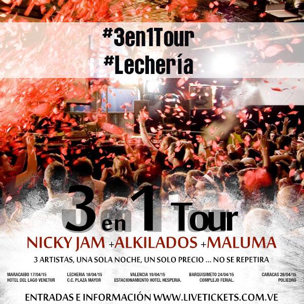 Con solo publicar esta imagen, mencionarnos y usar la etiqueta #3en1Tour participas por 1 entrada en #Lechería.