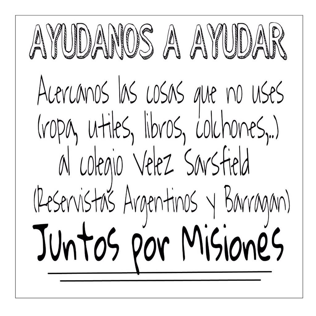 1335Carolina's tweet photo. "@ValenEtchegoye2: #AyudanosAAyudar a las escuelitas carenciadas de misiones!! Gracias http://t.co/IBN6HF786k" #AyudanosAAyudar :-)