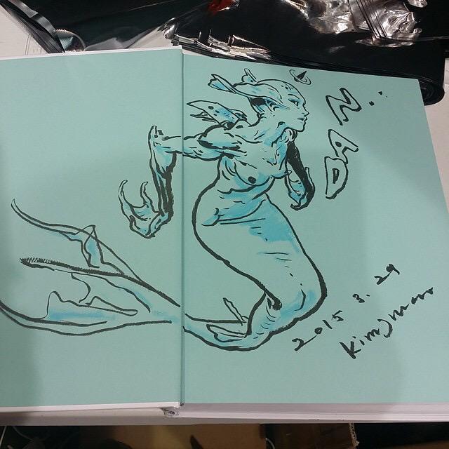 Kim Jung Gi #booksigning #ECCC #ComicCon2015 #sketch #sketchbook 