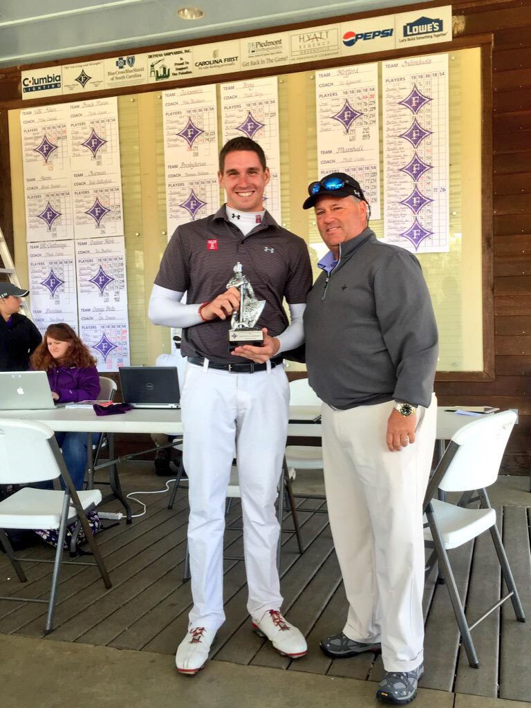 Temple_MGolf's tweet photo. Congratulations @B_Matthews12 on winning the Furman Intercollegiate! Matthews won by 3 shots, at -10 206. 🏆⛳️ http://t.co/oaYPi2k4ZW