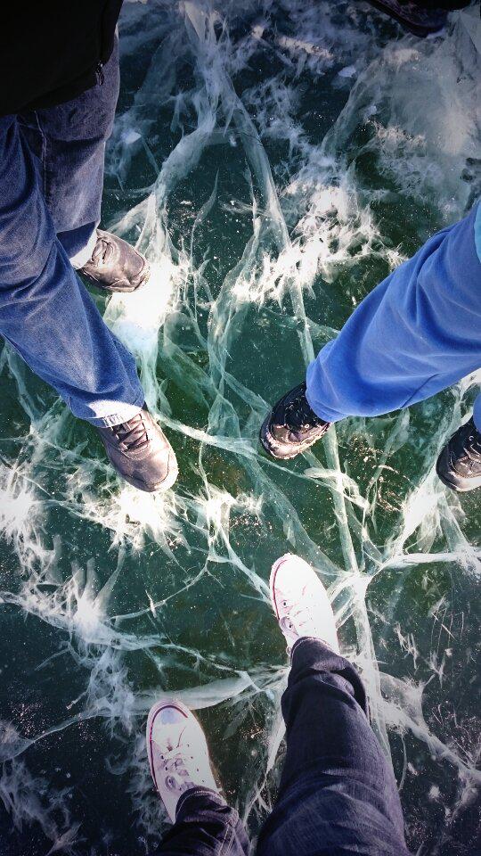 Walking on water #iceroad #greatslavelake #LJJ2015 and to think, they call this spring!