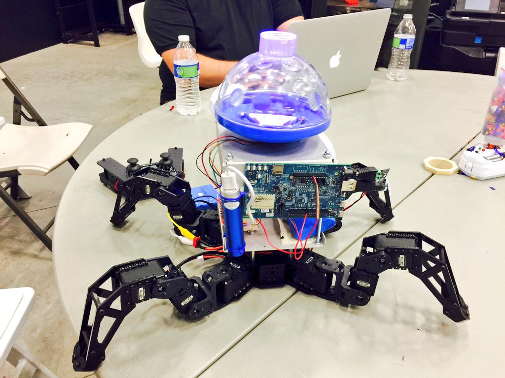 JimStLeger's tweet image. PartyBot! Powered by @Intel Edison. Another great project produced during the #HardwareWeekend #Hackathon.