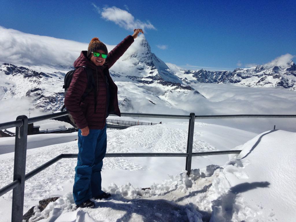 IntrepidZambo's tweet photo. Having fun around Switzerland.... Matterhorn..... @VickyFlipFlop @Intrepid_Travel @Galakiwi @Taggio @MyAdventureCa http://t.co/b93LmBURyt