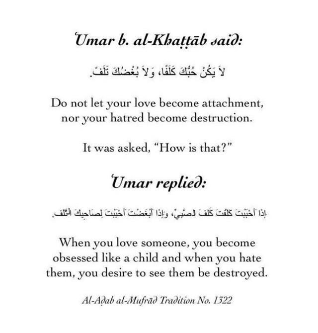 QueensOfJannah1's tweet photo. Umar B. Al-Khataab ra - 'do not let your love become attachment....'
. http://t.co/v5GUCFSMsf