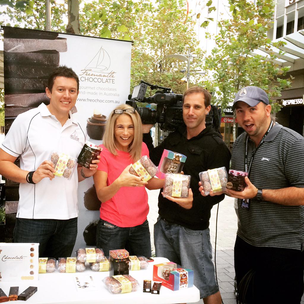 lisa_fernandez's tweet photo. I've got @freochoc goodies outside the #PerthUnderground for @9newsperth - come and say hello to us! #loveyoutim!! http://t.co/8wq29EcZd3