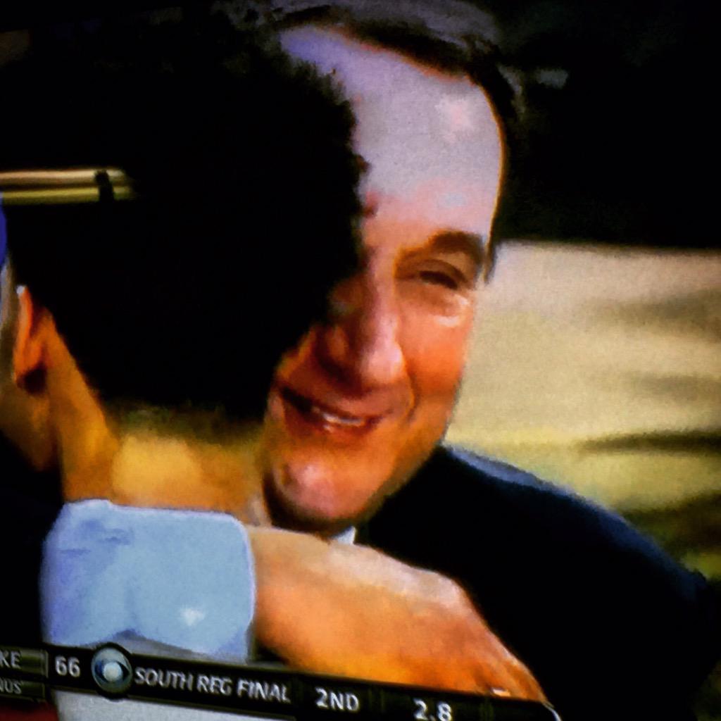 mpope_21's tweet photo. @QCook323  and #CoachK show in' some love after the big win! #FinalFour #DukeNation http://t.co/5RBlCZGyfZ