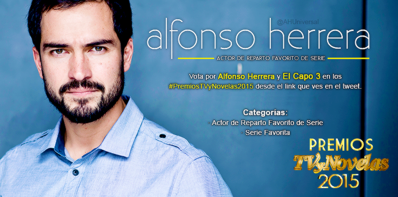 VOTA: Alfonso Herrera como 'Actor de Reparto Favorito de Serie' por su papel en 'El Capo 3'.
tvynovelas.com/co/premios-tvy…