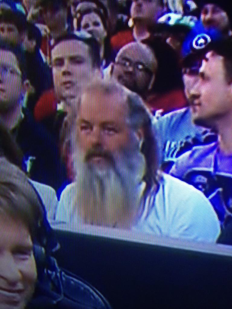 JeffitoStephens's tweet photo. Sitting behind the announcers, Bray Wyatt's father or Bill Murray?@AdmanBabe @ochorobo #WrestleMania http://t.co/Fkl79QKEZ4