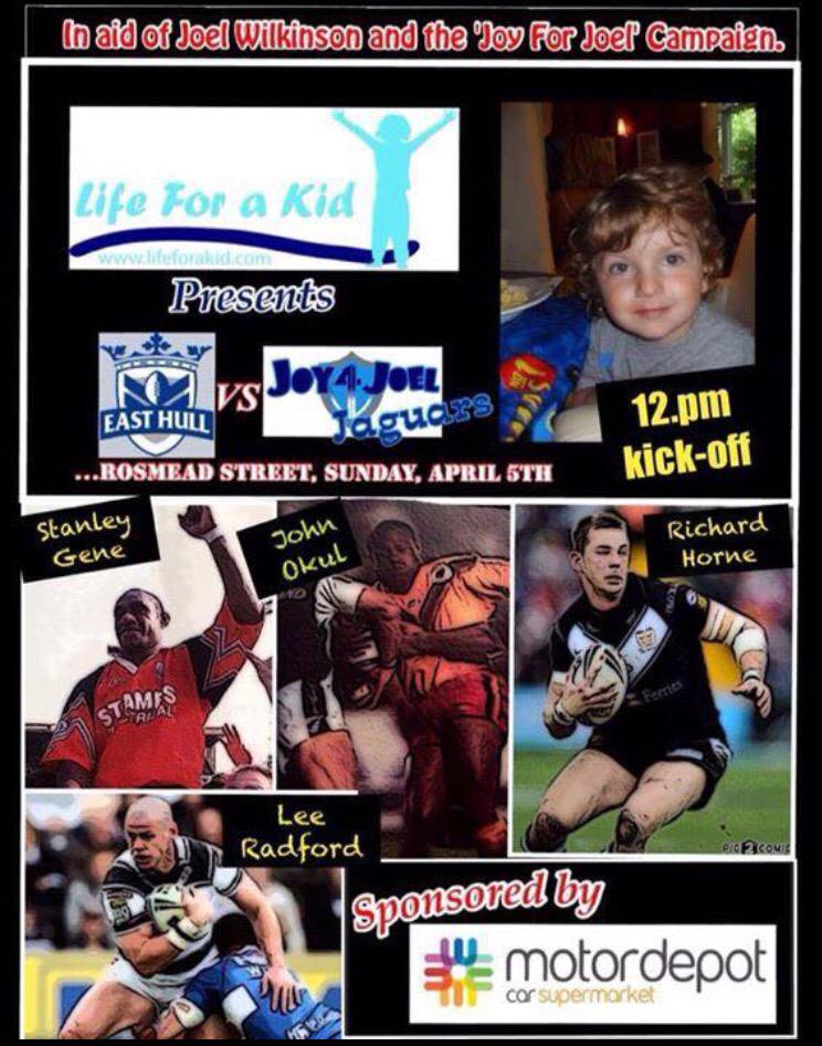 Darrenfitzy's tweet photo. Pls come along and support this game £2 entry kids free all £ to @joel_for @hullkr_online @HumbersideSport #charity http://t.co/dVsxdO6VPo