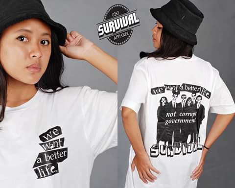 Readystock SURVIVAL APPAREL "white colar crime series" size import M,L,XL,XXL idr100k. Support ur local clothing