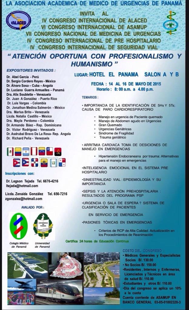 SEECUM's tweet photo. Los invitamos a nuestro próximo congreso en #Panama #ALACED informes Inbox infoseecum@gmail.com http://t.co/ZZ8ejQju2J