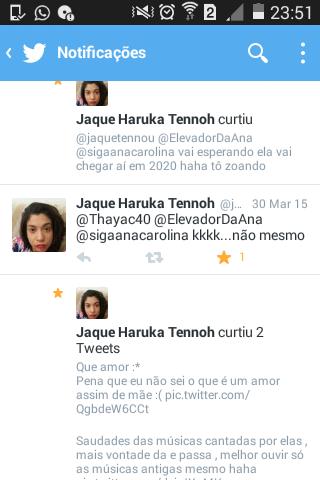 Thayac40's tweet photo. Sobre a @jaquetennou curtindo as minha publicações vai acabar o mundo hahaha http://t.co/SMcVrT0uk3