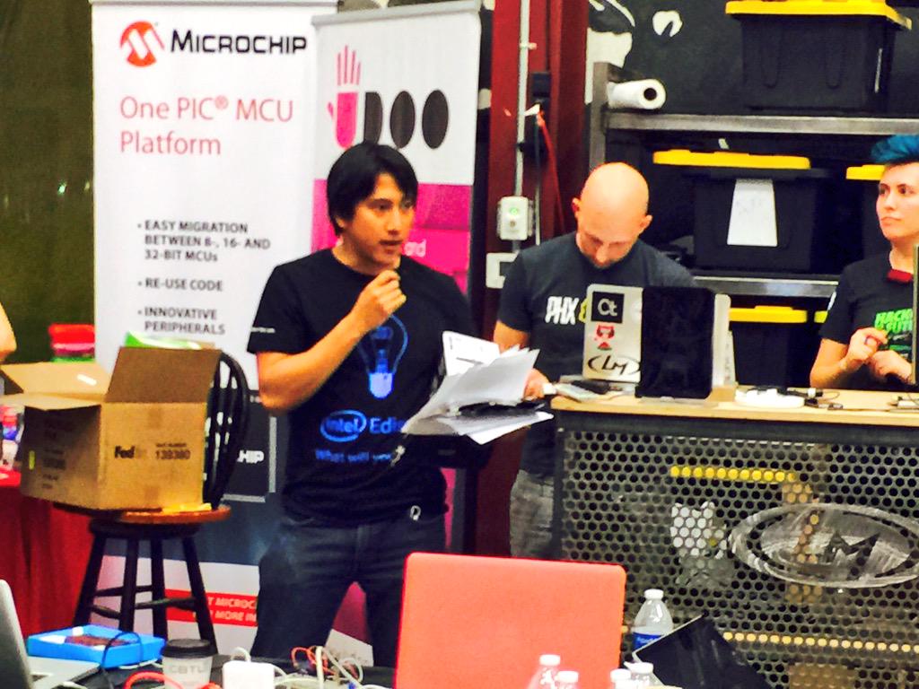 JimStLeger's tweet image. PartyBot wins the best hack built on @intel Edison award!
#HardwareWeekend 
Thanks @hacksterio!